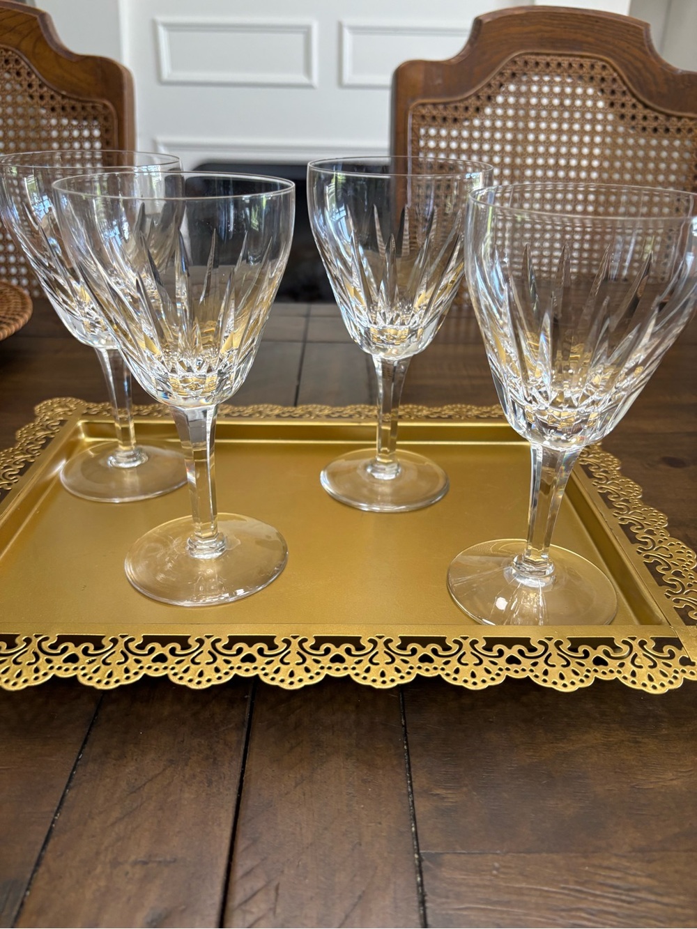 Set of four vintage Stuart England crystal wine glasses